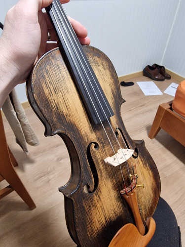 Violino Antigo Envelhecido Aproximadamente 150 Anos