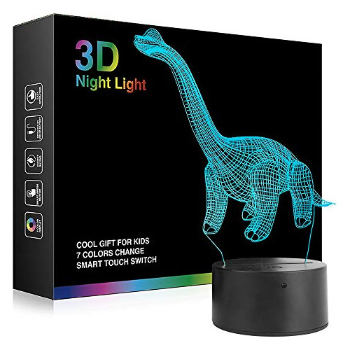 Lámpara De Noche 3d De Dinosaurio, Lámpara De Mesa Le...