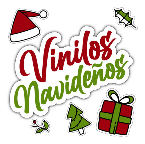 Vinilos Navideños Vidrieras Impresion Ploteo Felices Fiestas