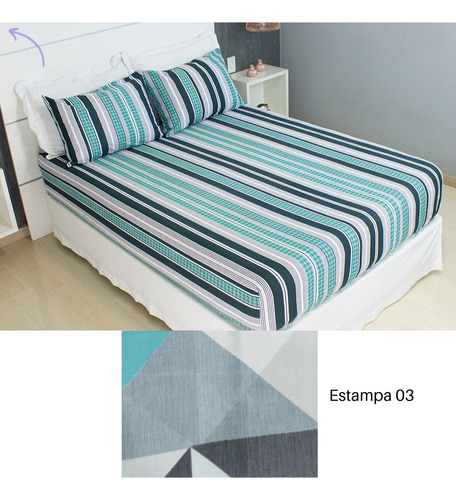 Lençol Elástico Avulso Cama Box Casal Toque Macio 170 Fios