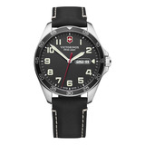 Reloj Fieldforce Correa Cuero Dial Negro Victorinox