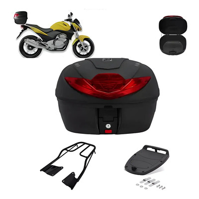 Bauleto Pro Tork Smart Box 35L Cromado + Bagageiro CB300 Reforçado | Parcelamento sem juros