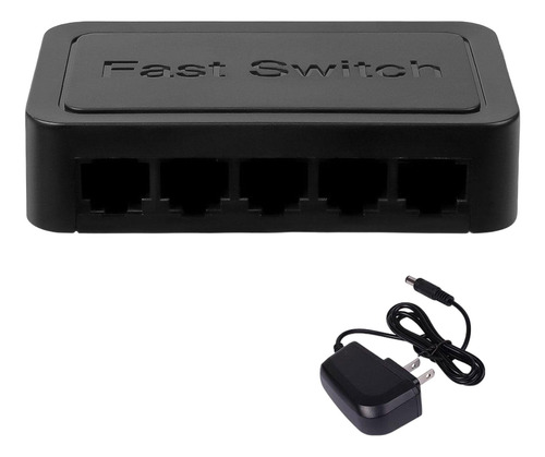 Conmutador Fast Ethernet De 5 Puertos Gigabit Ethernet Negro