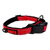 Coleira Refletiva Cães Kong Nylon Collar Medium Médio Cor Vermelho Tamanho Da Coleira M