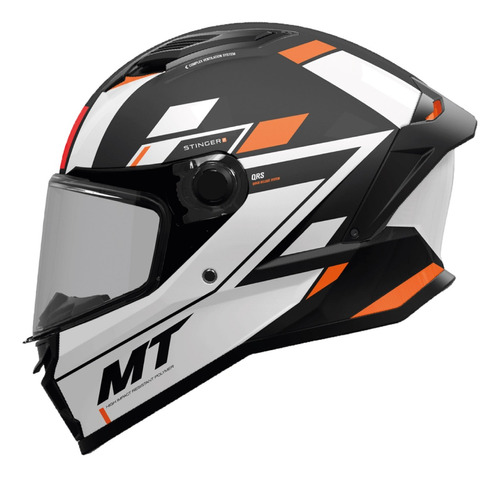 Casco Moto Integral Mt Stinger 2 Zivze B4 Naranja Fluo