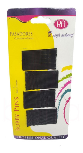 Pasador Para El Cabello Royal Negro 2  80 Pzas 1504