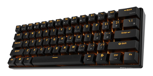 Teclado Gamer Royal Kludge Rk61 Qwerty Inglés Us Color Negro Con Luz Rgb