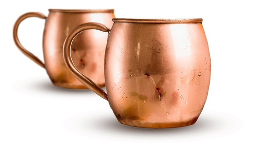 Set 2 Mug Lisos 100% Cobre - República Del Cobre