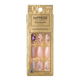 Uñas Impress Kiss / Press-on Modelo Birthstone Diamond Pink