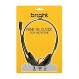 Headset Bright 0010 Office C/ Microfone Preto