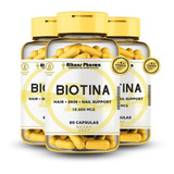 Biotina - Vitamina B7 10.000 Mcg 180 Caps Com Nota E Laudo
