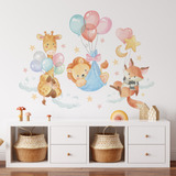 Vinilo Decorativo Infantil Animales Acuarela Bebe Acu35