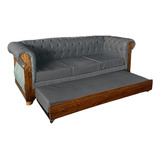 Sillón Cama Chesterfield Constructor 220cm Cuerina Colores