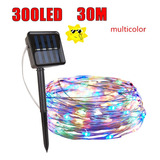 300 Led Modos Solar Serie 30m Tiras Navideñas 1 Pcs