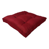 Futon Alto 45x45 Cm Almofada Banco Pallet Cadeira Poltrona Cor Vinho Desenho Do Tecido Liso