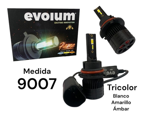 Par Focos Led Tricolor 14000 Lúmenes Por Foco 9007