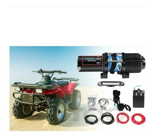 Winch Lbs 4500 Lb Sintetico Atv Rzr Canam Cuatrimoto