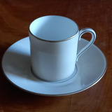 Taza De Café Porcelana Alemana Rosenthal Beige Blanca