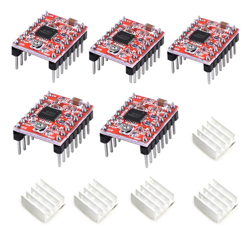 Hiletgo 5 Unidades A4988 - Modulo De Controlador De Motor Pa