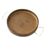 Mesa Circular Con Clip Para Reposabrazos De Sofá De Madera