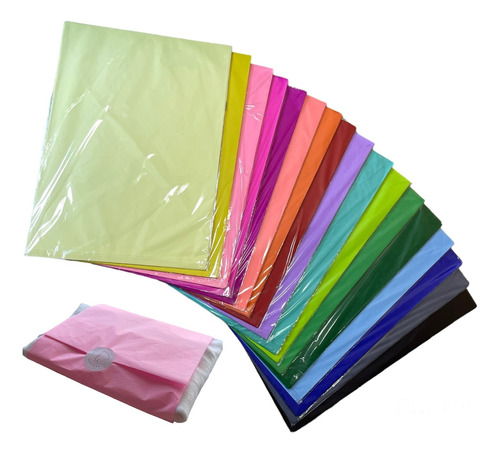 Kit 100 Folhas Papel De Seda Premium Colorido 60x48cm