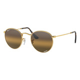 Gafas De Sol Polarizados Ray-ban Round Metal Round Metal L, Color Dorado Con Marco De Metal, Lente De Cristal Polarizado - Rb3447