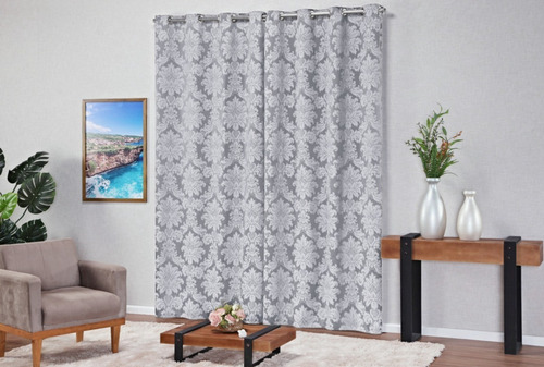 Cortina Em Jacquard Sala E Quarto 4,00 X 2,70 Semi Blackout