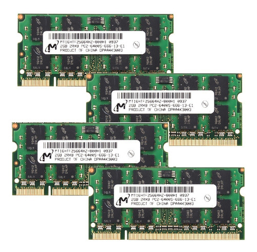 Memoria Ram Ddr2 4gb (4x2gb) 800mhz Pc2-6400  Notebook 