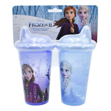 Set 2 Vasos Entrenadores Frozen Disney Biberon 350ml Color Rosa