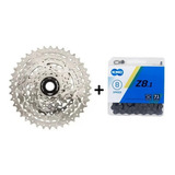 Cassete K7 Sunrace 8v 11-40 Freehub + Corrente Kmc 8v Z8 Mtb