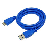 Cabo Usb 3.0/micro B 1 Mt. Azul P/ Hd Externo, Hub E Outros