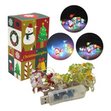 Serie Navideña Multicolor 20 Leds Figuras Navideñas 2 Metros