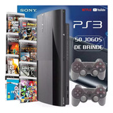 Ps3 Console Super Slim 2 Controles Jogos Gta Minecraft Fifa 