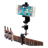 Capo Para Ukulele Guitarra Con Soporte Celular Y Giro 360