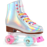 Patines Cuádruple Brillantes Para Niñas Talla 1-2