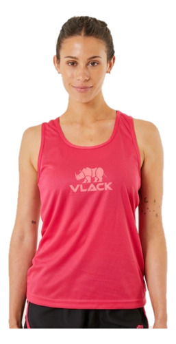 Musculosa Deportiva Vlack Mujer Cumin Fucsia Logo Fucsia