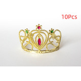 10pcs Corona De Princesa Niña De Oro Galvanoplastia Plástico