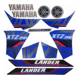 Kit Jogo Faixa Adesivo Xtz Lander 250 2020 Moto Azul