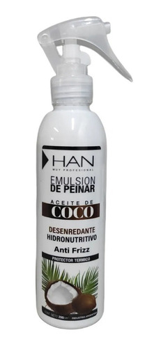 Emulsion Para Peinar Aceite De Coco Anti Frizz Han 200ml