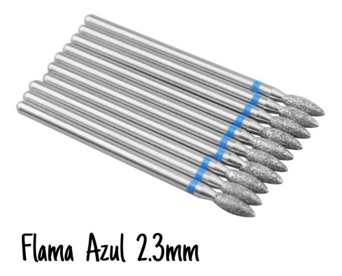 1 Fresa Diamantada Para Manicure ( Flama Azul 2.3mm)