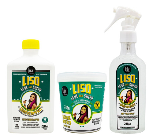 Lola Liso Leve E Solto Kit Shampoo + Máscara + Spray Alisado