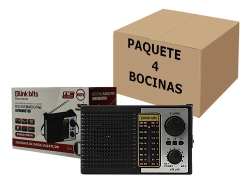 Bocina Vintage Radio Fm Tws Bluetooth Linterna Integrada 4pz