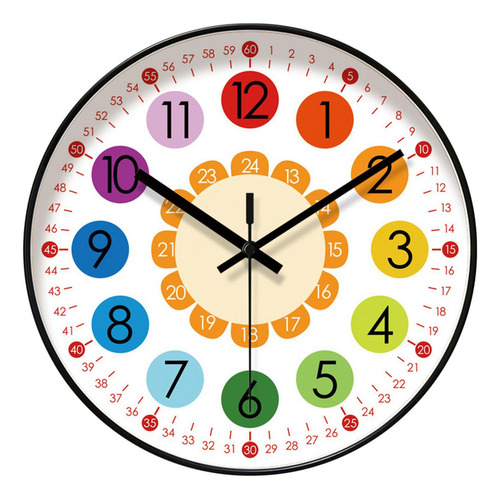 . Reloj De Pared Para Niños Reloj De Aprendizaje Único Para