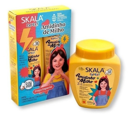 Kit Skala Amidinho De Milho Shampoo + Condicionador + Creme