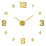 Reloj De Pared Dorado Luminoso En 3d Para Bricolaje, 80-130