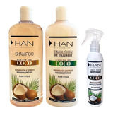 Kit Han Coco - Shampoo + Acondicionador + Emulsion De Peinar