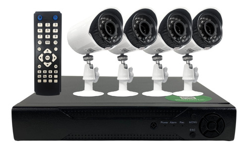 Kit X4 Cámaras De Seguridad Con Dvr Exterior Interior 1080p 