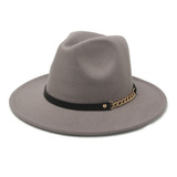 Sombrero Fieltro Paño Pharrel Cowboy Mujer Hombre Cadena