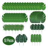 50 Piezas 7 Tipos De Hojas De Palma Artificial Monstera