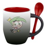 Mug Magico Con Cuchara Dibujos Animados   R136